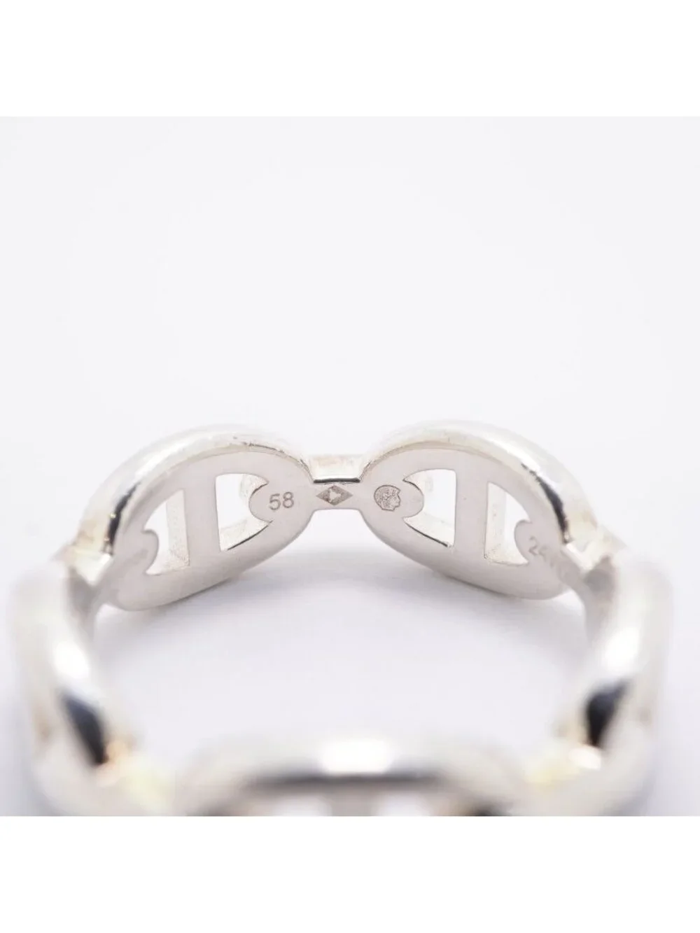 Hermes Ring Enchainee Chaine D'ancre 925 Sterling Silver